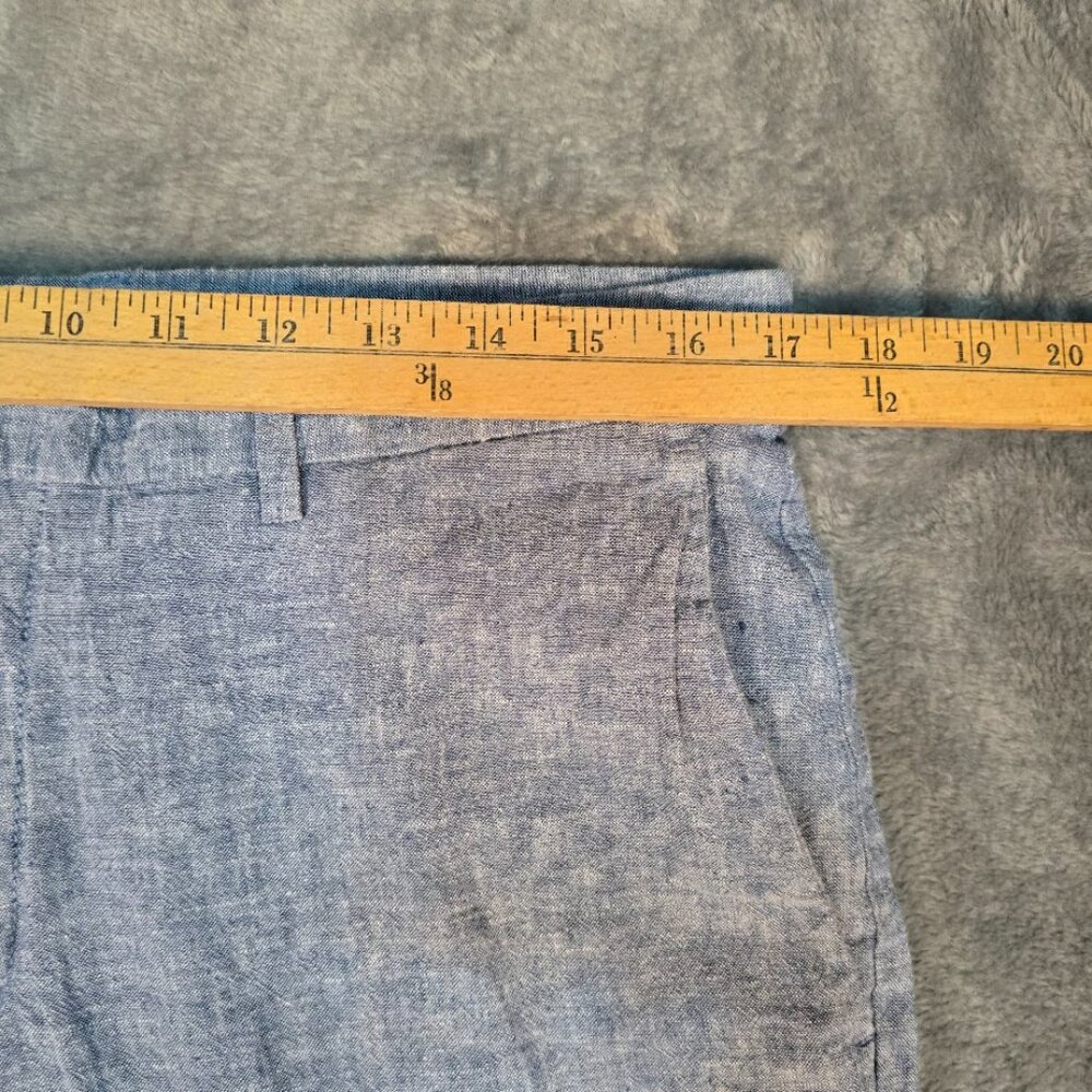 Perry Ellis Slim Fit Linen Blend Chambray Chino Pants - Picture 14 of 15